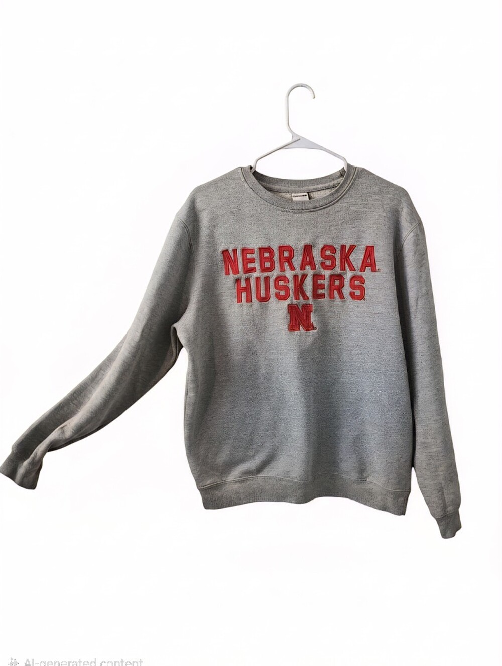 Captivating Apparel Gray Crewneck Sweatshirt with Red Accent